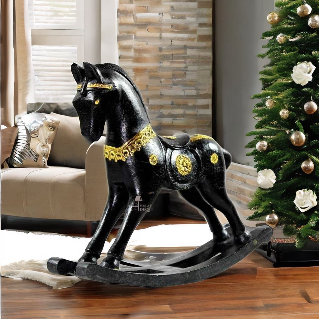 Black store rocking horse