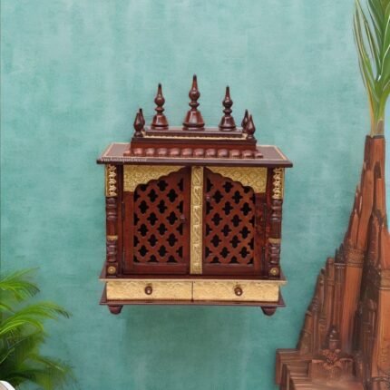 wall mounted pooja shelf, god mandir for home
