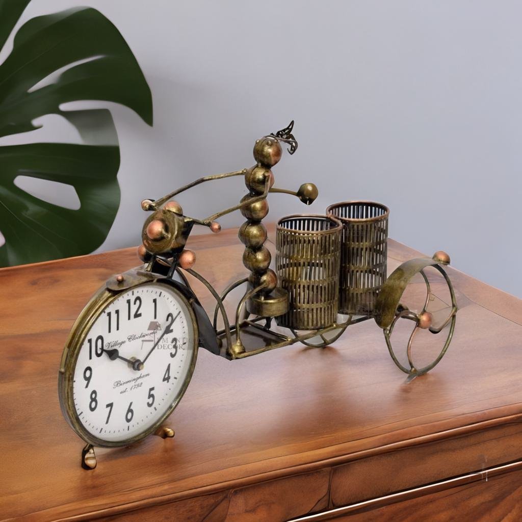 LINE WOOD™ - Handmade Antique Brass Table Clock Desk Clock Nautical Vintage  Maritime Small Table Watch Compass for Home & Office Decor (Table Clock 4  Inch -Antique Brown) : Amazon.in: Home & Kitchen
