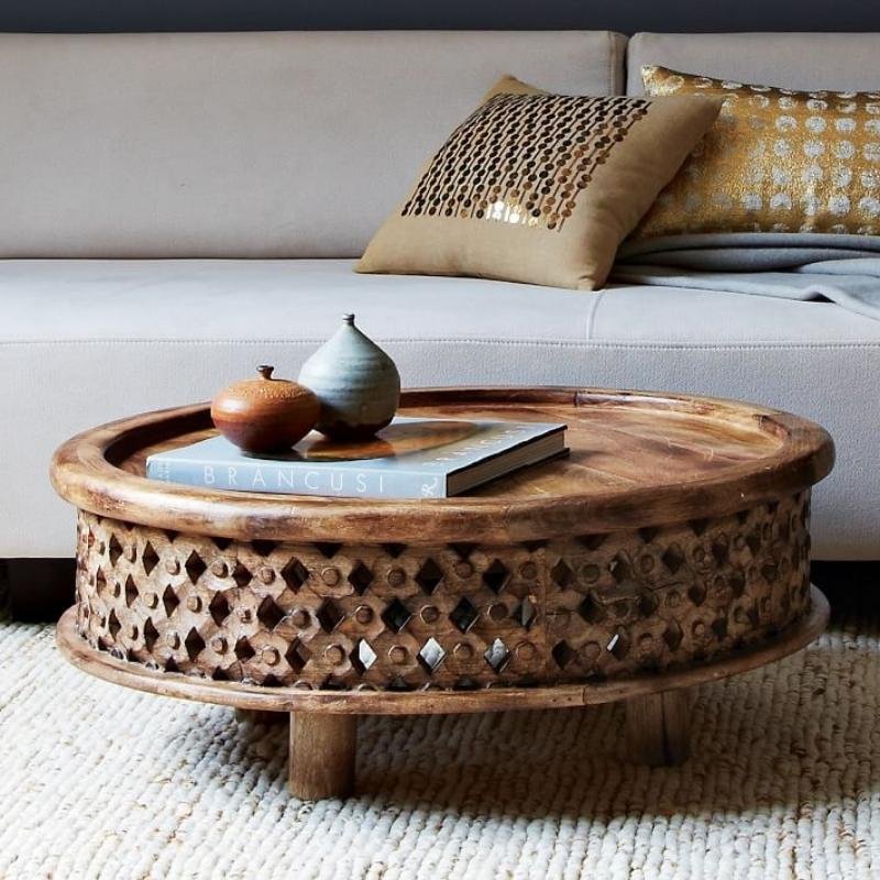 Mini round deals coffee table