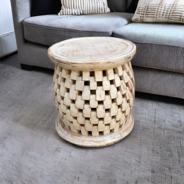 wooden round side table, round side table