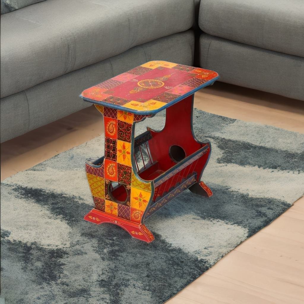 Wooden Painted Multicolor Coffee TableSide Table Home Furniture