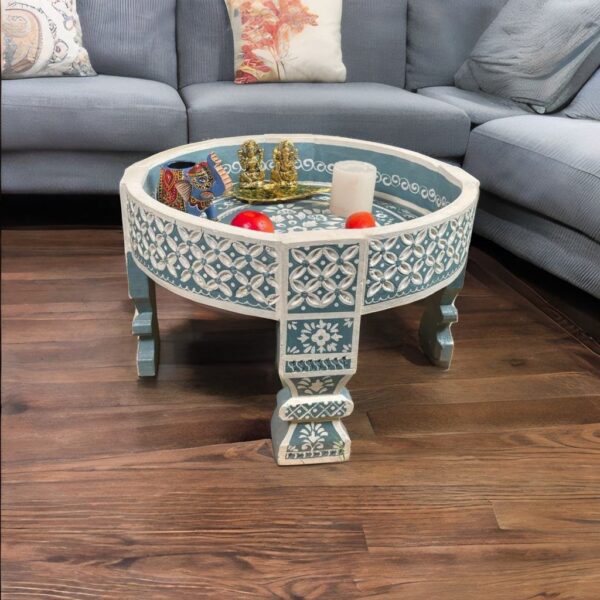 round coffee table, wooden coffee table
