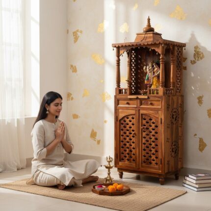 Solid Wood Temple-Pooja Stand Mandir cabinet