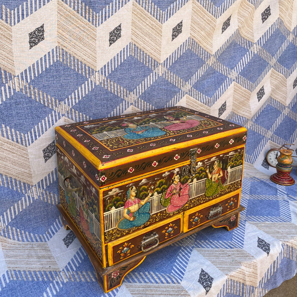 Rajasthani Hand Painted Wooden Utility Boxes