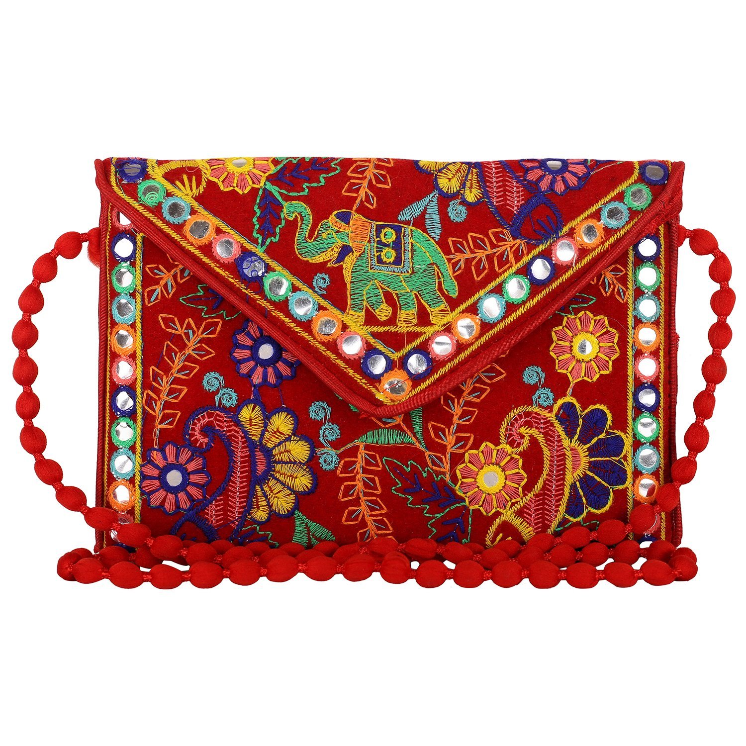 Buy Rajasthani Clutch Purse, Bag With Zardozi Work, Floral Pattern,  Shoulder Strap and Handle for Wedding, Evening Party & Traditional  Inspired. Online in India - Etsy