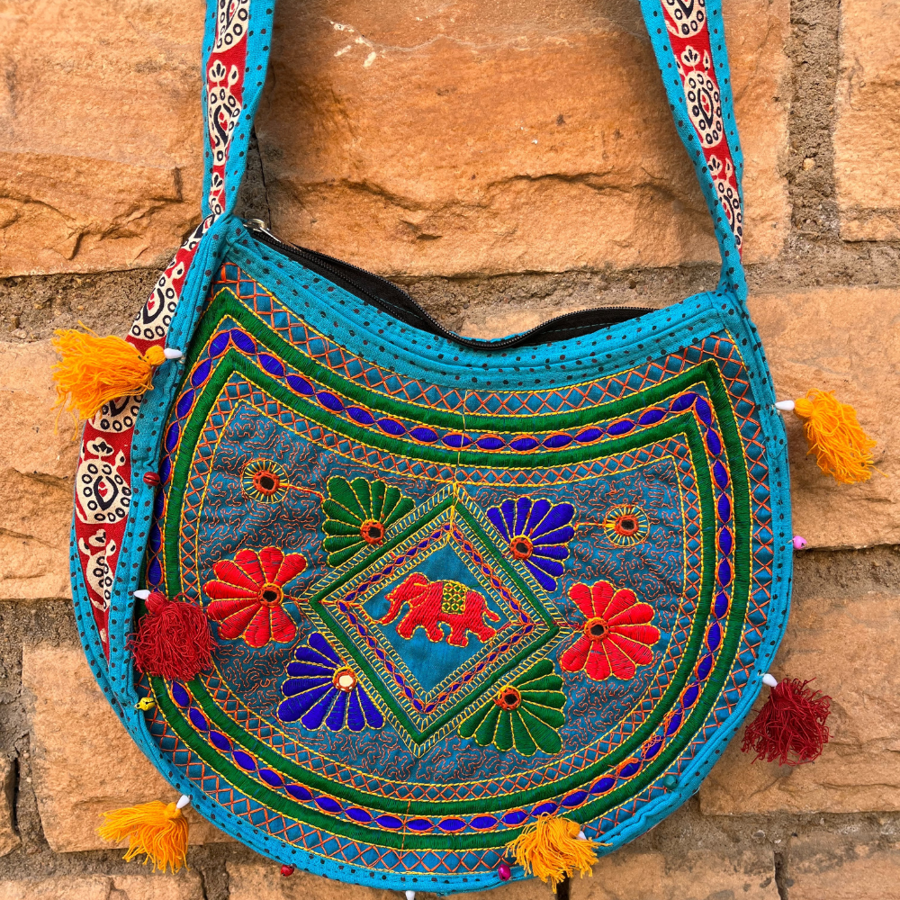Women's Handmade Jaipuri Designer Embroidered Rajasthani Shoulder Bag -  Taajoo