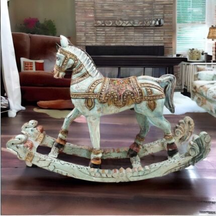 wooden showpiece for home, horse statue