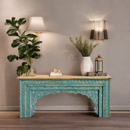 console table carved wood