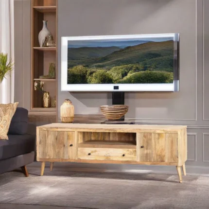 Entertainment Console Table, solid wood tv cabinet, wooden tv cabinet