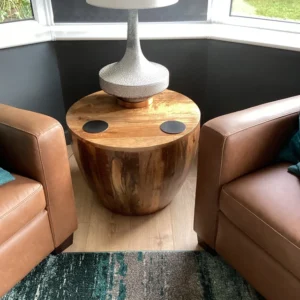 Wooden Round Drum Coffee Table-End Table photo review