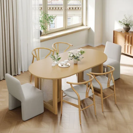 Wooden Oval Dining Table