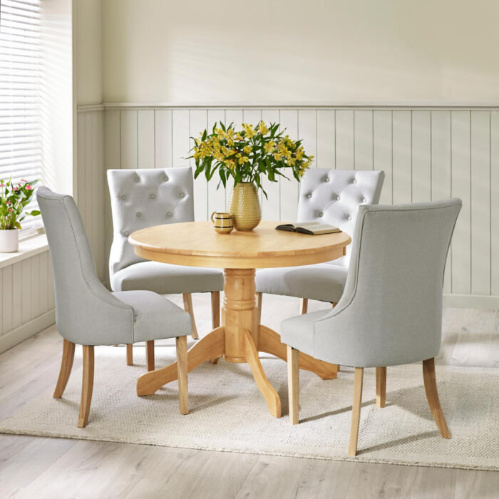Wooden Cream Oak Dining With 4 Chair