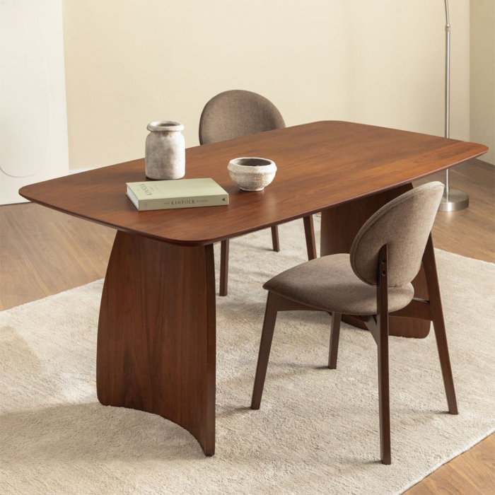 Wooden Dining Table In Walnut Finish
