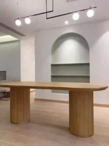 Click to view full screen Luxury Walnut Wood Dining Set 6 chair photo review