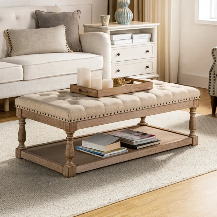 Zarion Tufted Storage Ottoman Coffee Table