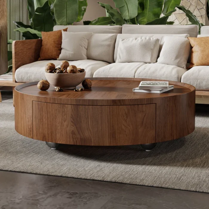 Hearthline Round Storage Coffee Table