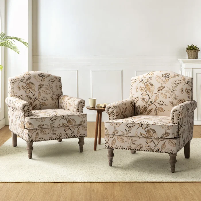Floral Armchair Set of 2