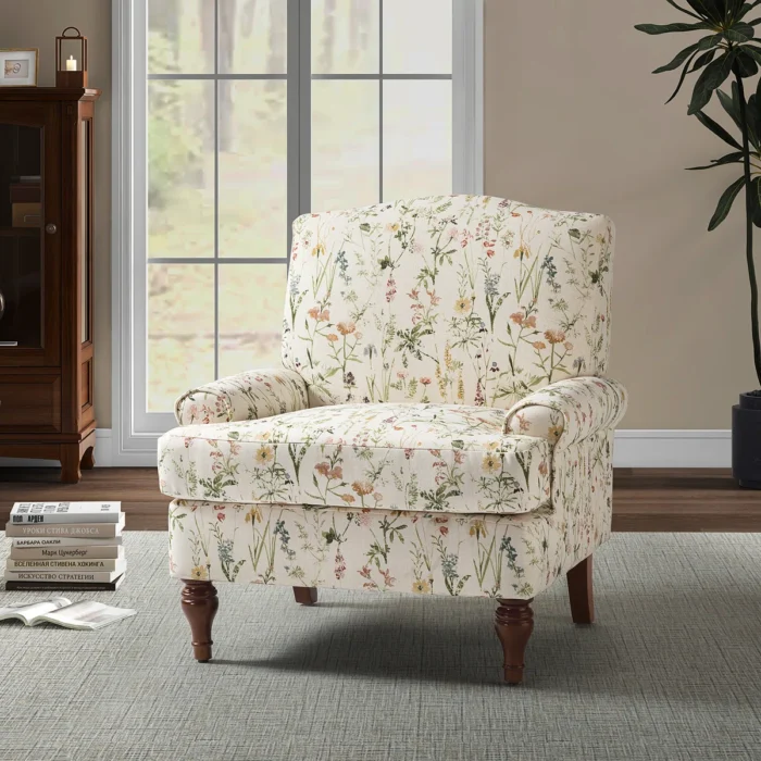 Florvane Botanical Upholstered Accent Armchair