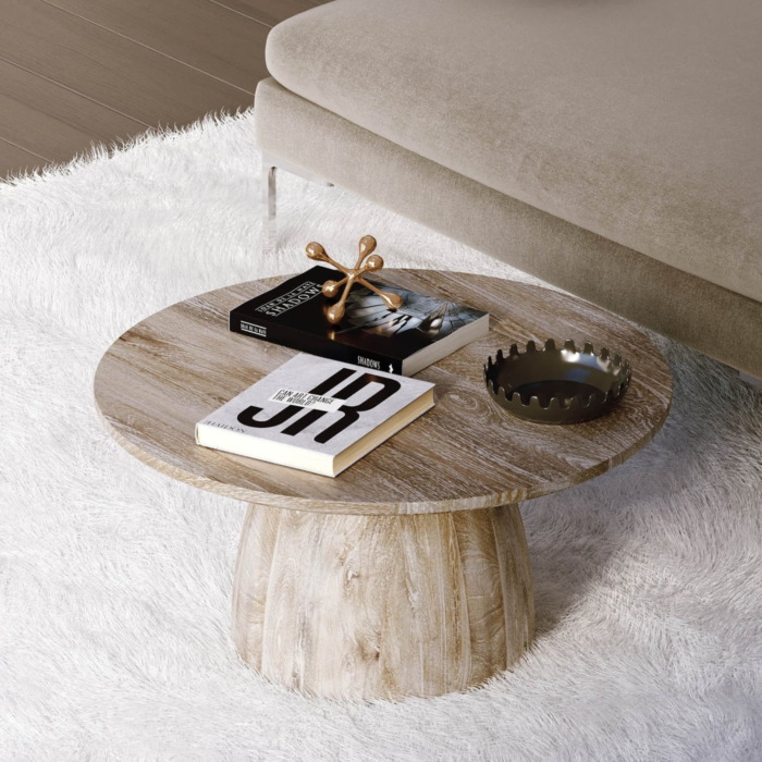 Modern Sculptural Round Coffee Table