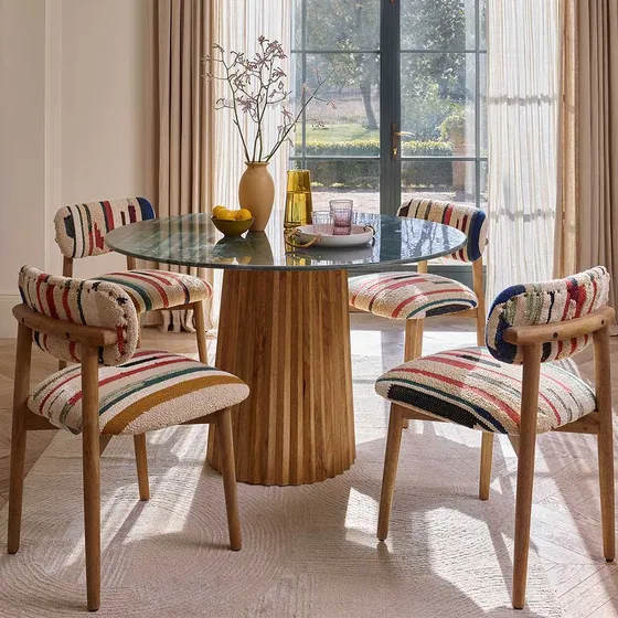 Verdon Round Marble Dining Table