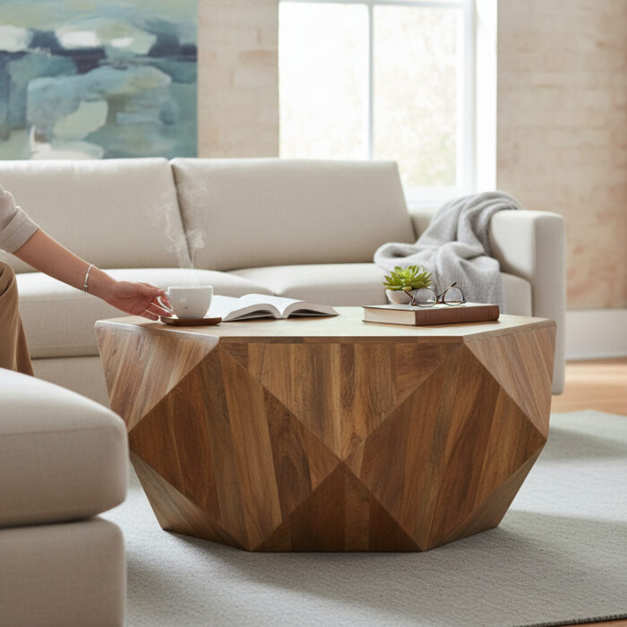 Aurex Geo Solid Wood Coffee Table