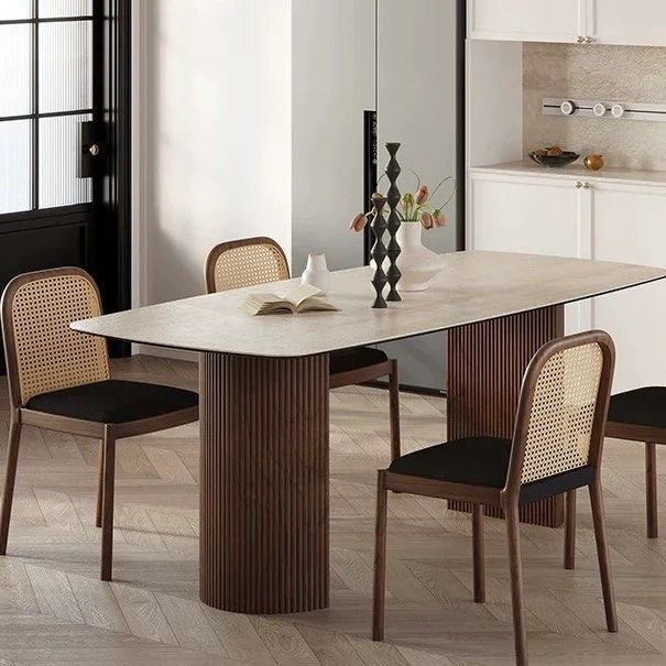 Modern Fluted Base Dining Table