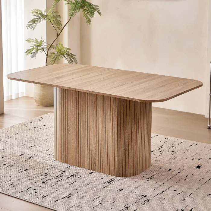 Large Dining Table For 4 6, Rounded Corners