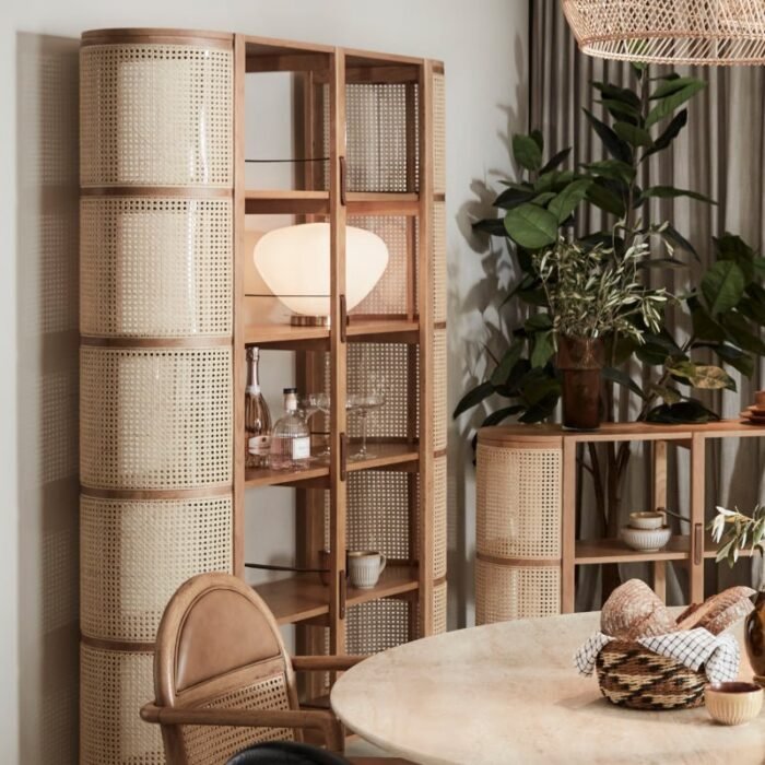 Cane Wood Open Bookcase