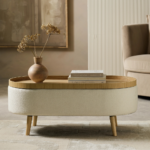 Wooden Modern Oval Coffee Table