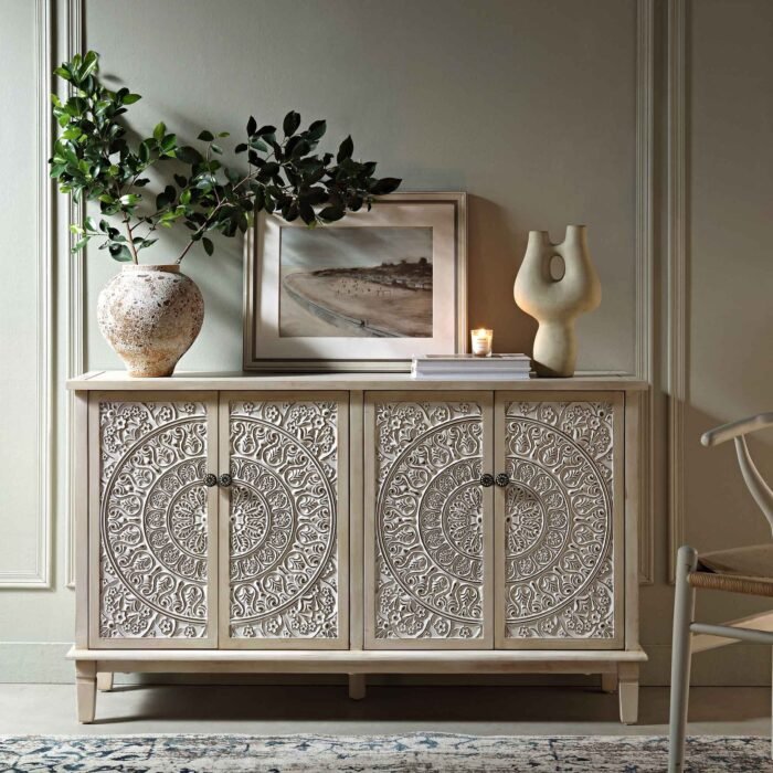 Verdanza Handcarved Mandala Sideboard