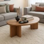 Wooden Kidney Shaped Coffee Table