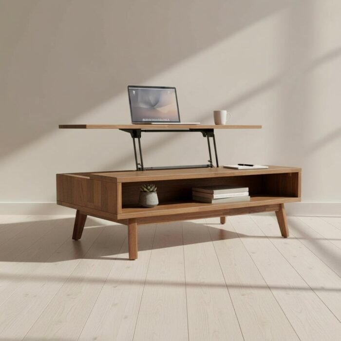 Light Walnut Lift-Top Coffee Table