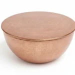 Wooden Round Copper Coffee Table