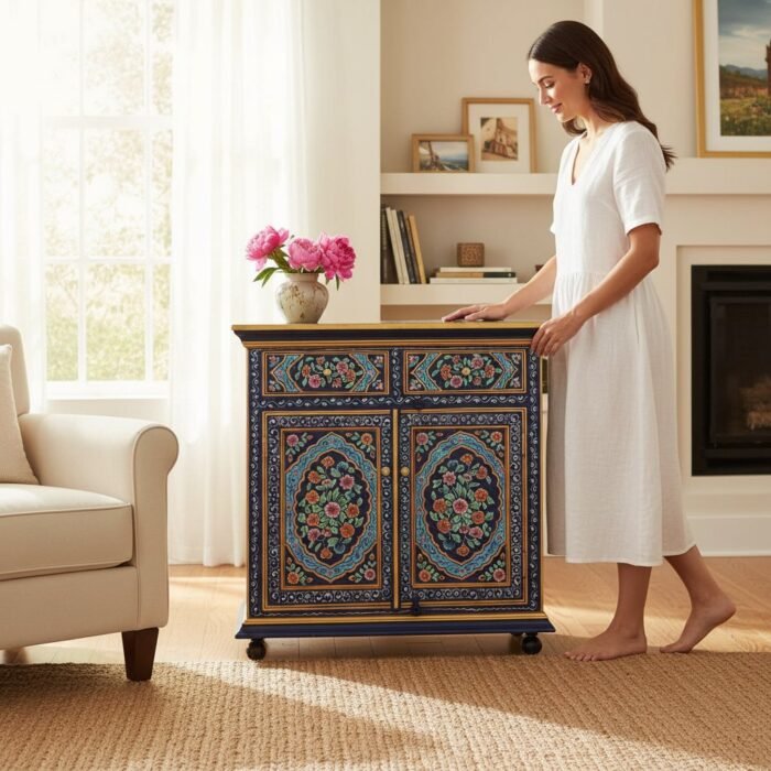 Wooden Painted Bedside Cabinet