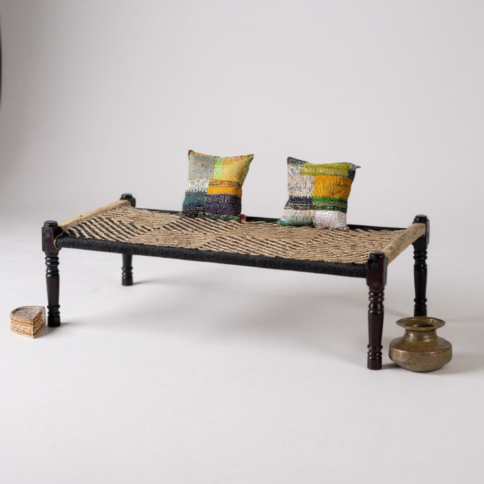 Handwoven Jute And Cotton Charpai