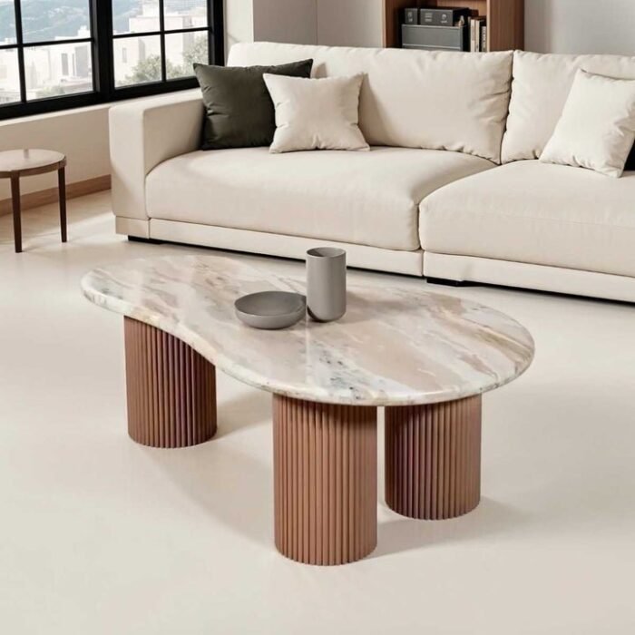 Natural Curved Marble Coffee Table