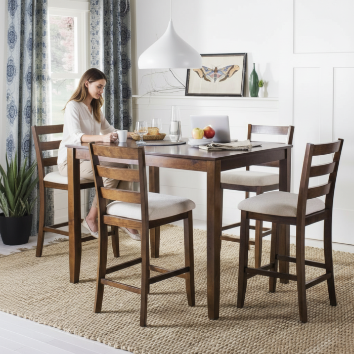 Wooden Dining Table With 5 Chair